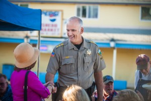 Sheriff Riley with volunteers